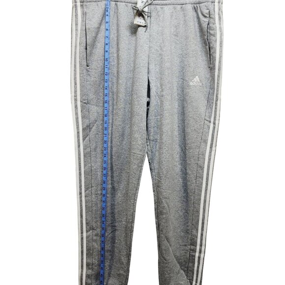 Adidas Mens Size 3XLT Gray Jogger Pants W/ White Stripes Drawstring Waist - Picture 10 of 10